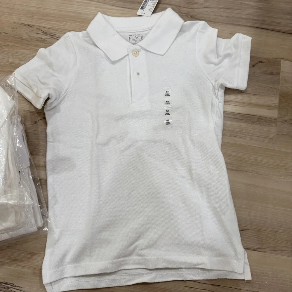 The Children’s Place Classic White Kids Polo Shirt Set of 7 NWT Size 5T